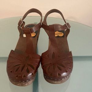 Swedish Hasbeen Lacy platform Sandal in Cognac size 38